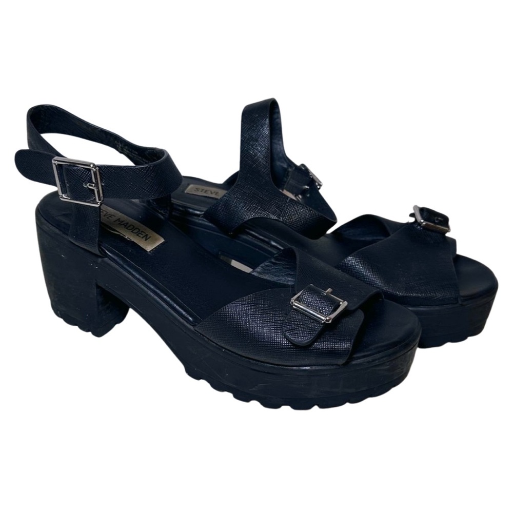 Steve Madden Galile Black Heels Sandals